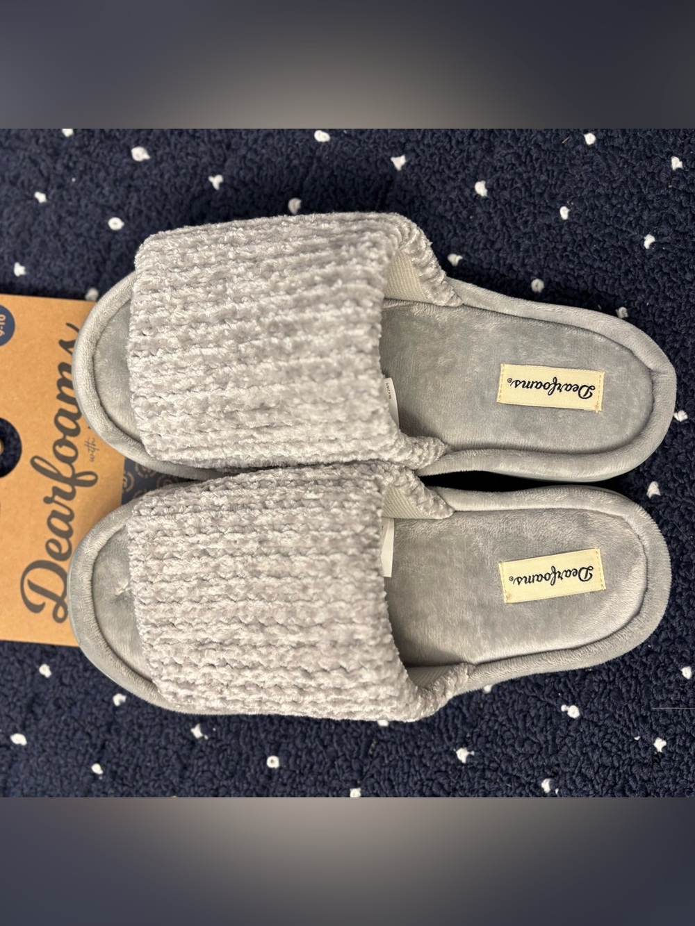 Dearfoam Gray Slippers Brand New